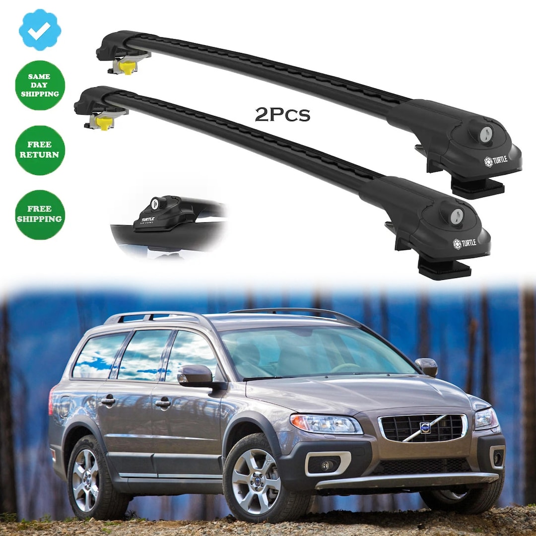 Volvo XC70 US 20082016 Roof Rack Cross Bars Rails Black 2pcsluggage
