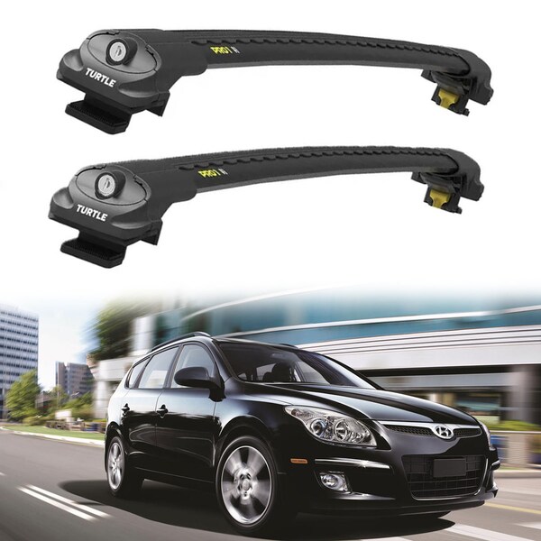 For Hyundai ELANTRA TOURING FD 2007-2011 Roof Rack Cross Bars Rails Black 2pcs-Luggage Rack Carrier Raised  Roof Rails Aluminum