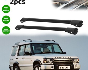 Land Rover Discovery 1998-2004 Roof Rack Cross Bars Easy Installation Secure Attachment Raised Roof Rails Black Roof Bar