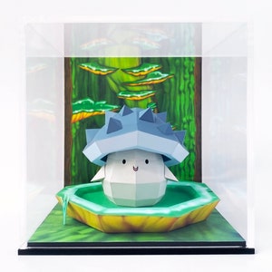 Maplestory Horny Mushroom Horned Ellinia Baum Dungeon Magier Wald Stamm Abschnitt Papierkunst Papierkunst Modell Diorama Display Acryl-Würfel