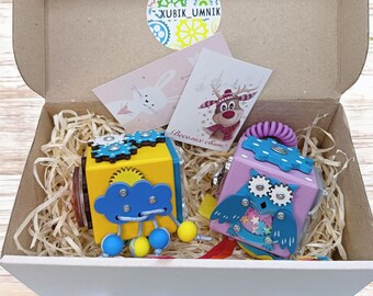 Montessori Busy Cube, Sensory Activity Board, Wooden Fidget Toy