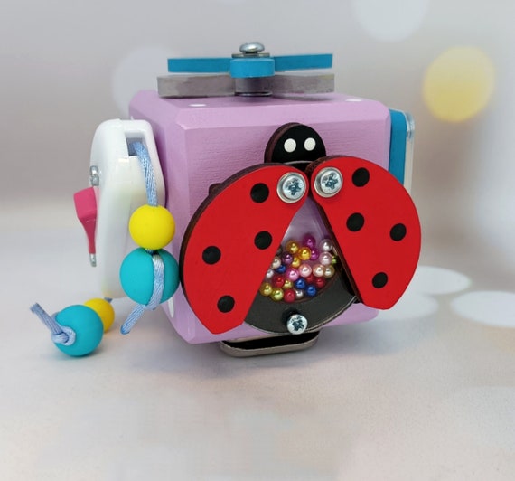 Activity Cube Travel Busy Cube Busy board switch 1 year old girl gift Fidget toy Busy board toddler Small gift for baby First birthday