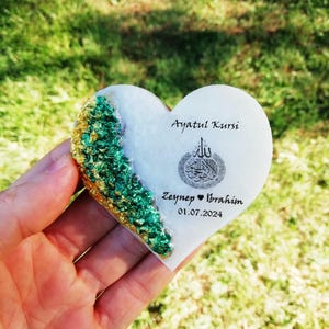 Ayatul Kursi nikkah magnet favor - Custom fridge magnet - Bulk wedding favors - Heart shaped Islamic guest favor - Birth announcement