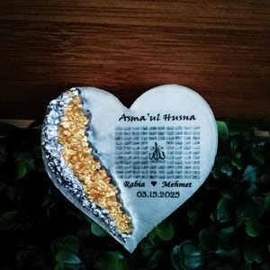 Faveur islamique en forme de coeur, cadeau en boîte pour invité, petit cadeau de mariage, aimant Ayatul Kursi, cadeau de naissance pour bébé musulman, faveur de nikkah arabe