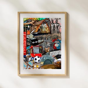 Sheffield Digital Art Print – Landmark Collage Illustration, Printable Wall Art Featuring Iconic Cityscape, Instant Download UK City Decor