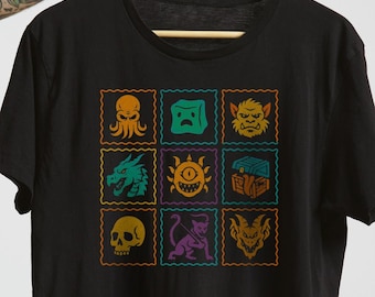 Dungeon Master Shirt – DnD Monster Stamp Shirt – Funny Dungeons and Dragons Gift – RPG Gamer Tee – Nerdy Gifts for Her – DnD Shirt