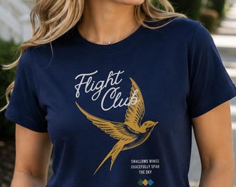 Wingspan Shirt for Bird Lovers and Board Game Fans — Flight Club Retro Swallow Tee, Wingspan Gift, Board Game Shirt