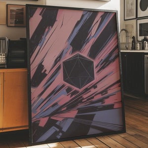 DnD Print Wall Art D20 Dice Poster Dungeons and Dragons Artwork Perfect Gift for Roleplaying Fans Game Room Decor