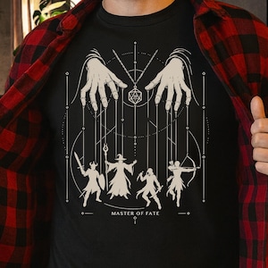 Dungeon Master-tröja – Master of Fate DnD-tröja – Fars dag-present till pappa – Dungeons & Dragons-tröja – RPG-present till spelare