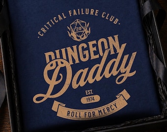 Personalized Dungeon Daddy Shirt, Custom DnD Dad Gift, Dungeon Master Shirt, Funny Dungeons and Dragons Tee, RPG Gamer Gift for Him