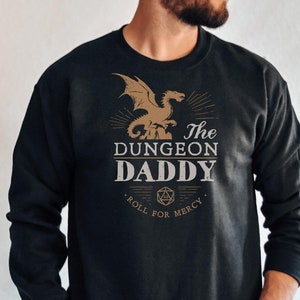 Dungeon Master gift dnd sweater dragon cosplay roleplay hoodie Dungeon Daddy black apparel fantasy outfit tabletop gear rpg gift