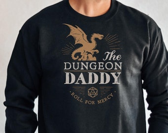 Dungeon Master gift dnd sweater dragon cosplay roleplay hoodie Dungeon Daddy black apparel fantasy outfit tabletop gear rpg gift
