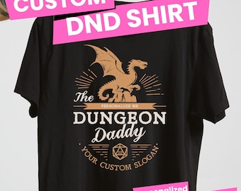 Dungeon Daddy shirt personalized RPG clothing custom DnD gifts for DM D20 dragon design tabletop gaming funny Dungeon Master t-shirt gift