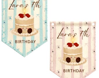 Gepersonaliseerde Jelly Cat Thema Verjaardagsfeestje Bannerdecoratie - 8 Driehoeken
