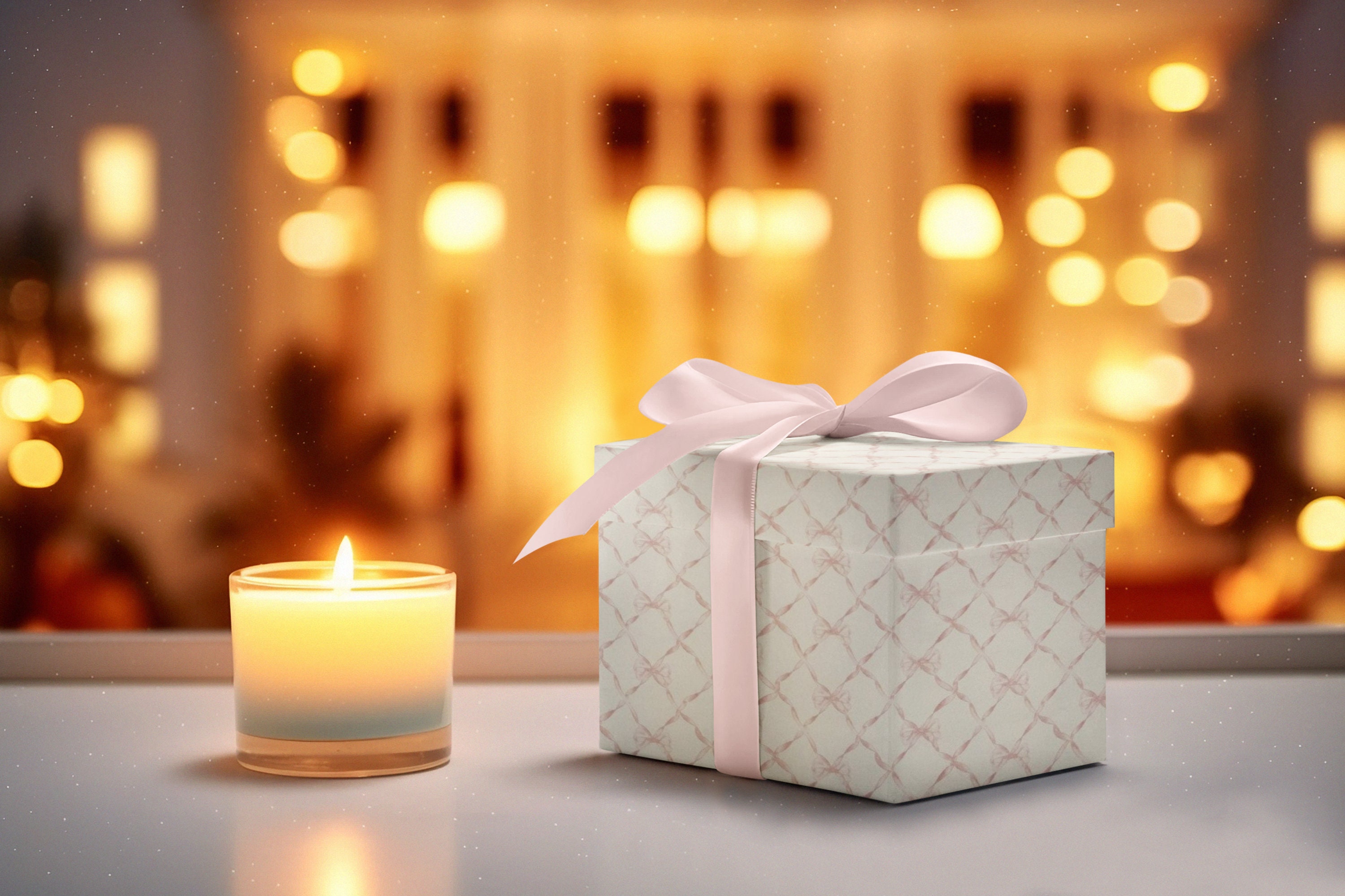 Wrapping Paper: Pink Parisian Bows gift Wrap, Birthday, Holiday