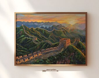 Great Wall of China Digital Art - digital print, digital artwork, wall art, home decor, landscape art, landmark, China, beautiful