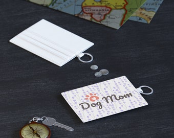 Personalized Mother's Day Gift, Dog Mom Wallets, Saffiano Leather Business Card Holder, Personal Gifts, Dog Mom Wallet Card Holder