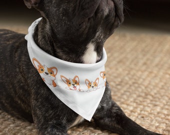 Corgi Puppies Pet Bandana Collar - Fun and Stylish Accessory for Your Furry Friend