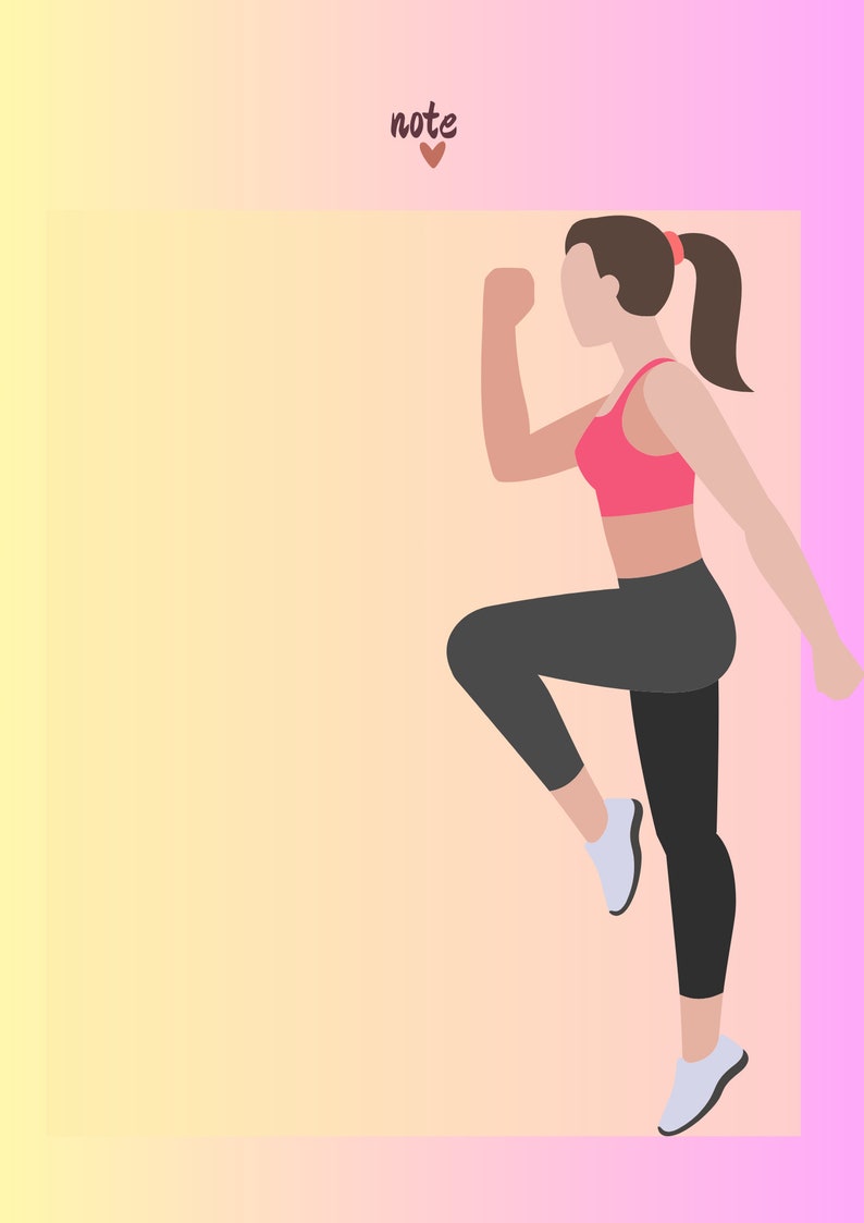 Minimalist Fitness &amp; Workout Planner Template, Digital Fitness Planner ...