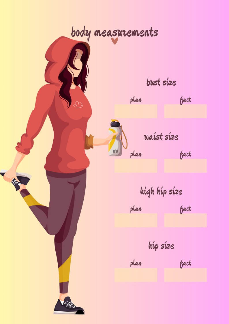 Minimalist Fitness &amp; Workout Planner Template, Digital Fitness Planner ...