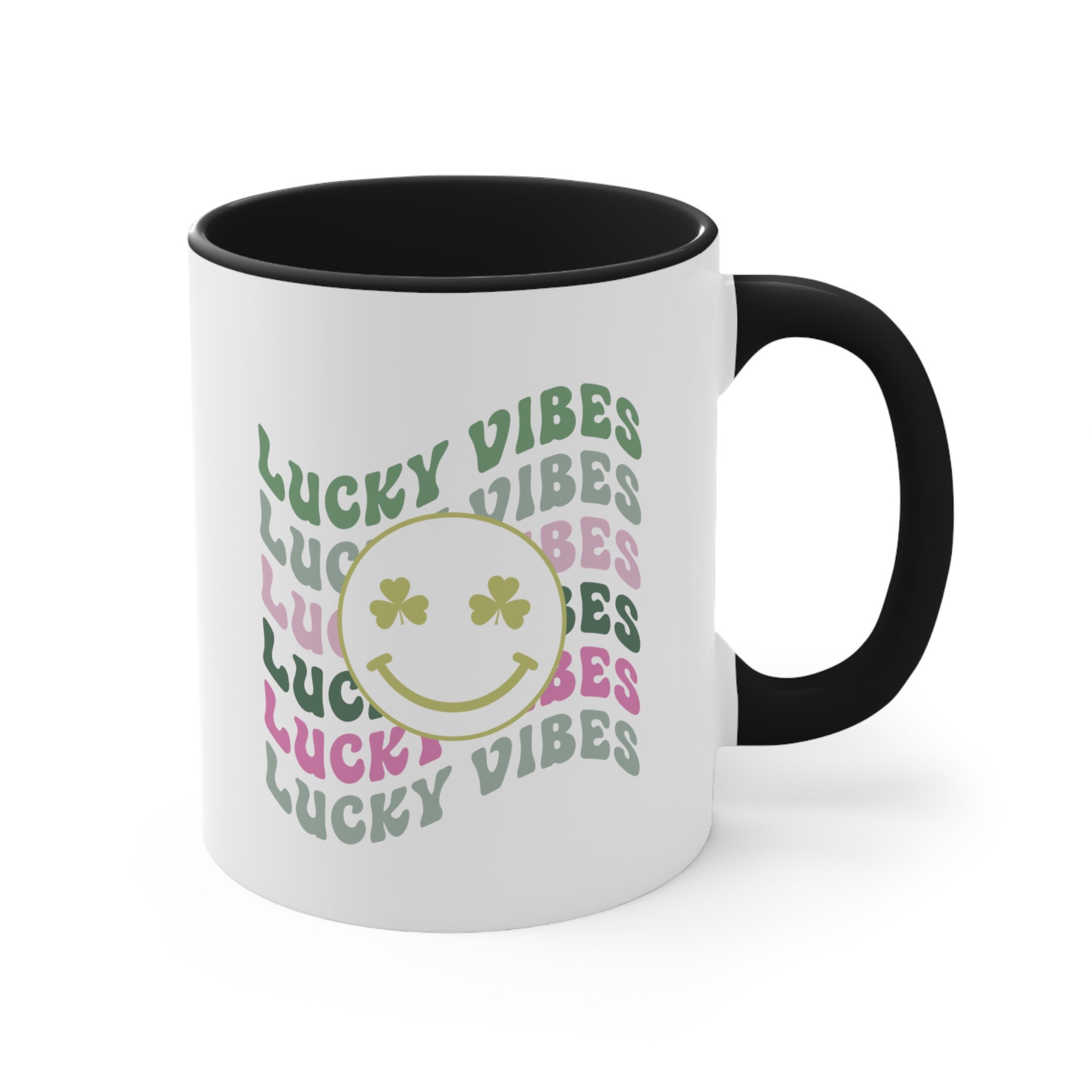 Vibes, Lucky, St Patricks Day, Rainbow, Gold, Pot of Gold, Coffee Mug