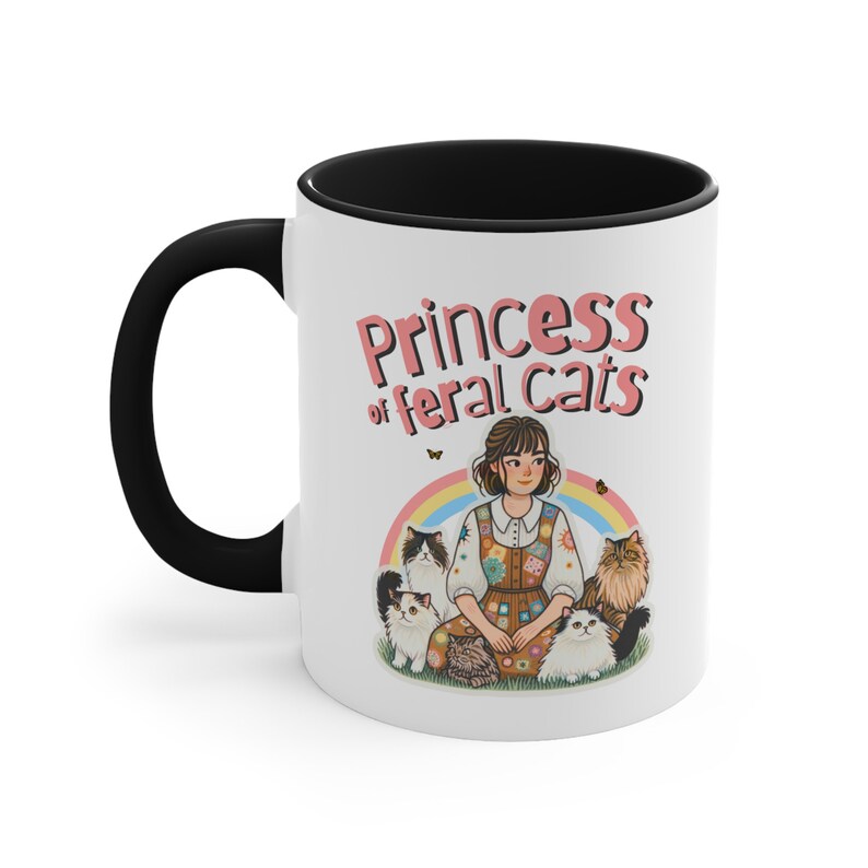 Princess of Feral Cats Coffee Mug, Gift Ideas for Cat Lovers, Cat Lady