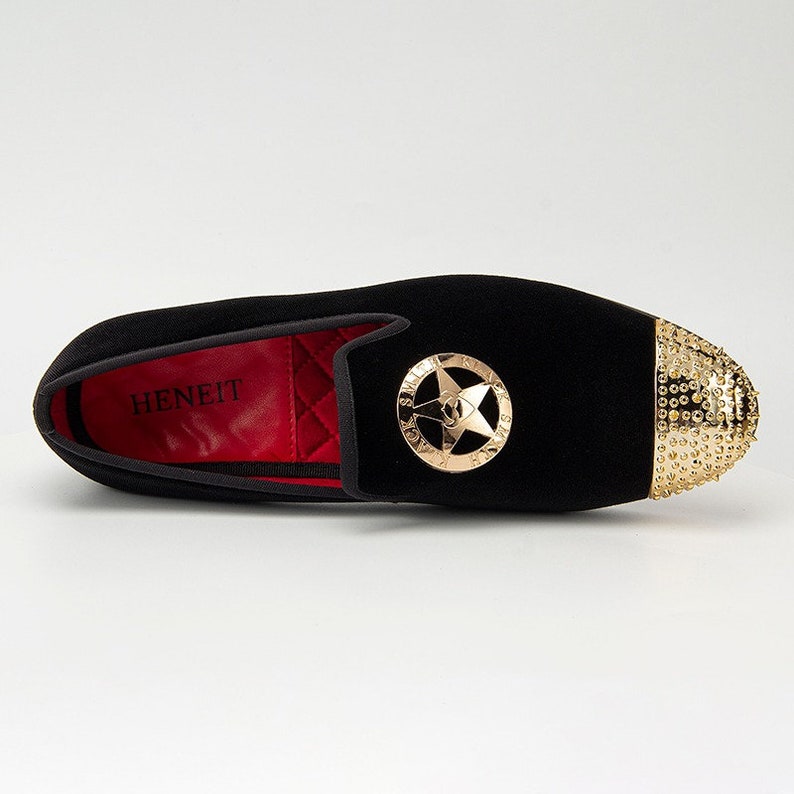 Mens Velvet Slip on Loafers Men's Black Slippers Formal Dress Shoes Wedding Prom Party Casual