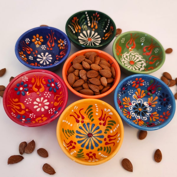 Small Turkish Ceramic Bowls 8 cm, Set of X, Serving Bowls for Rice / Soup / Dessert / Snack, Dishwasher Safe, Mother's Day Gift for Home