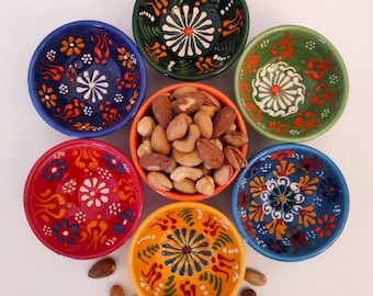 Ceramic Bowls 3.15", Handmade Turkish Ceramic Bowl, Microwave Safe, Lead Free, Food Grade, Handmade Pottery, Gift Ceramic Bowls for Wedding