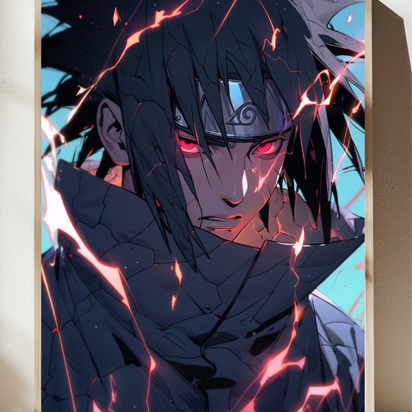 Exclusive Sasuke Poster - Digital Poster - Limited Edition - Wall Art - Anime - Mangas - A1 A2 A3 A4 sizes