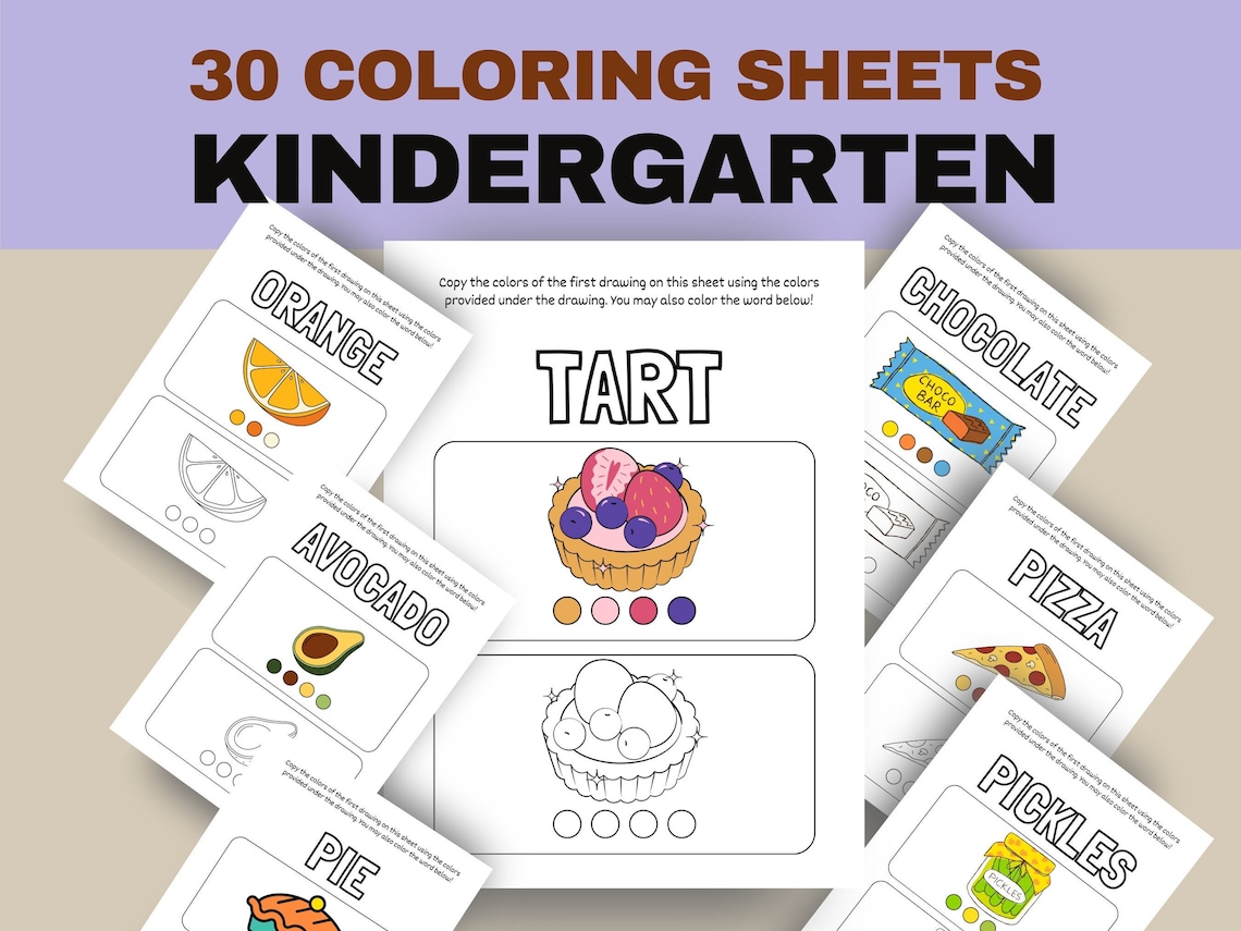 Coloring Book for Children Copy the Colors Activity Printable Workbook ...