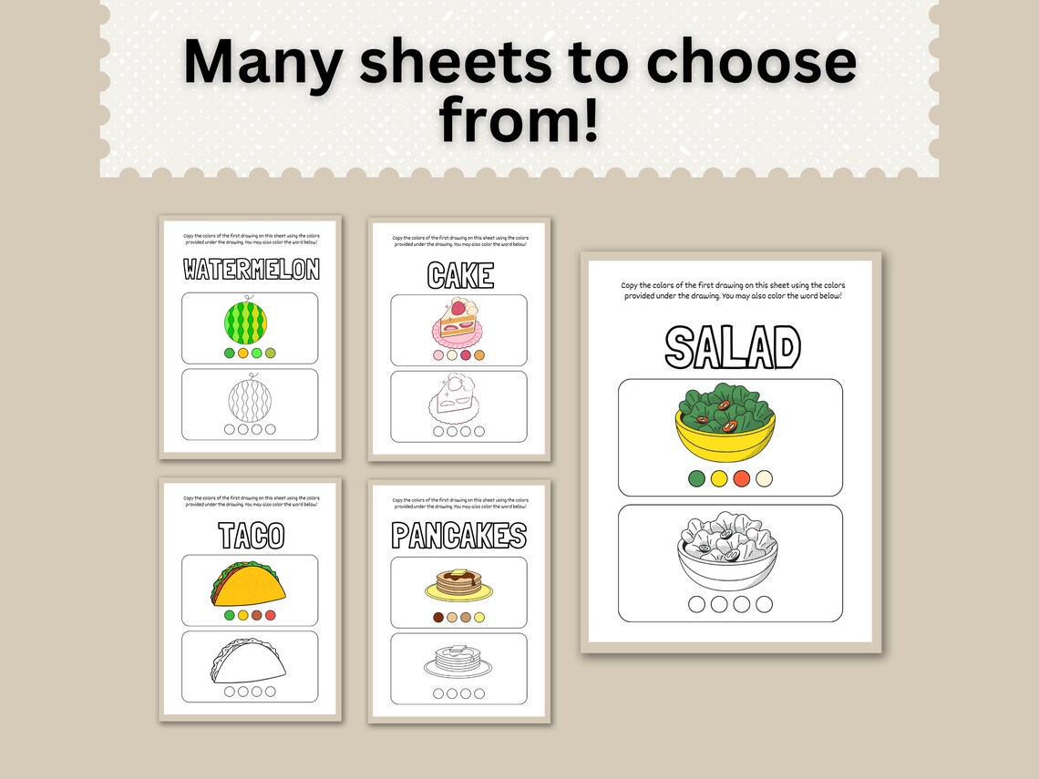 Coloring Book for Children Copy the Colors Activity Printable Workbook ...