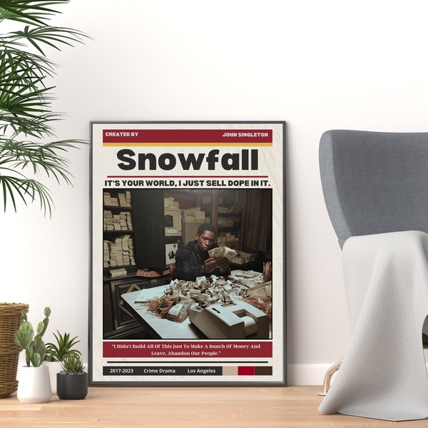 Snowfall | Franklin Saint Digital Vintage Poster | Retro Wall Art Home Decor | Damson Idris Print | Tv Series | Tv Show | Gift Idea