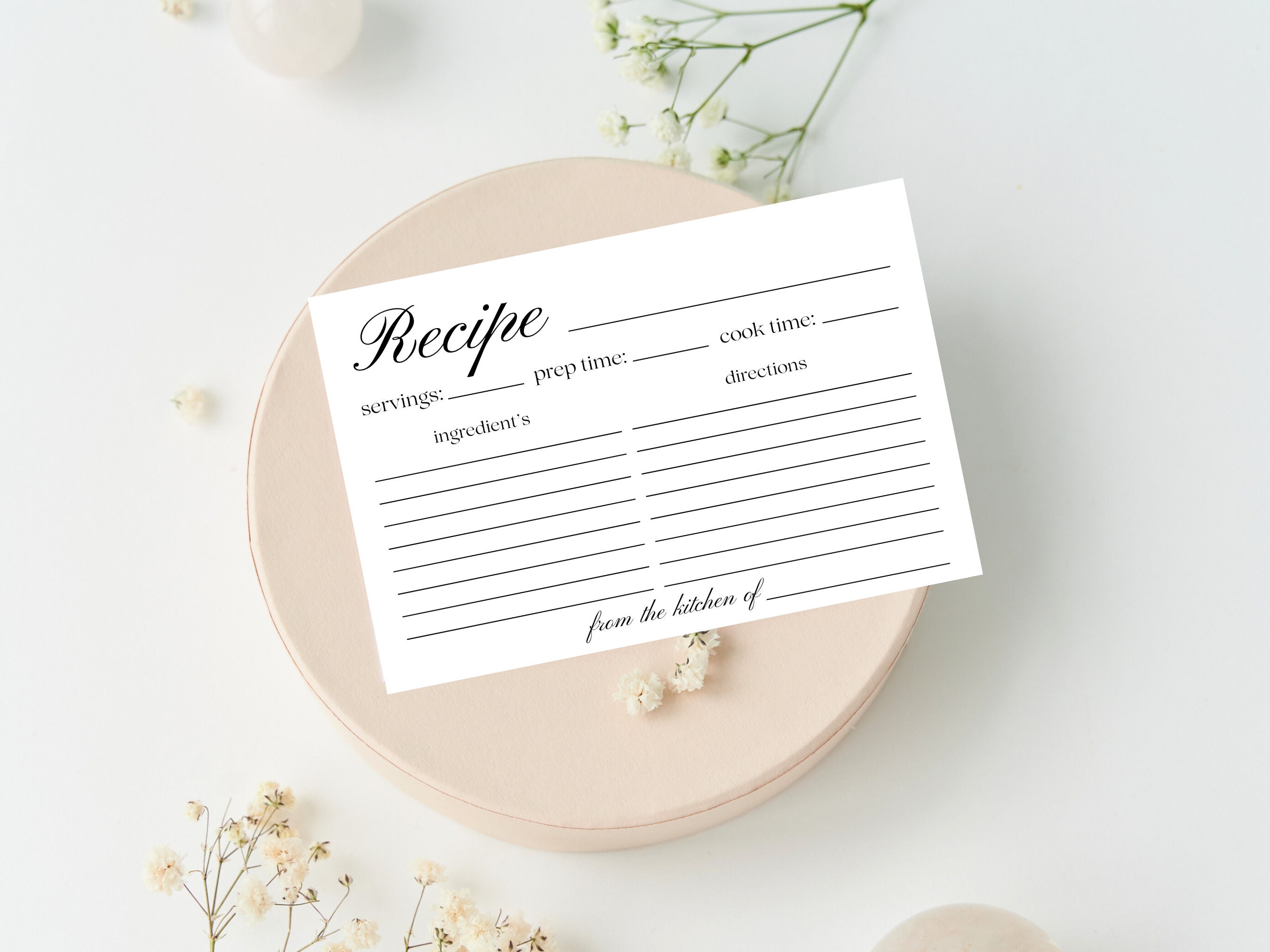 Editable Recipe Card, Diy Recipe Card, Classic Recipe Card, Canva ...