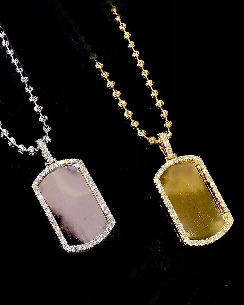 Solid 14K Yellow Gold RIP Memory Pendant Real VVS Lab Grown Diamond