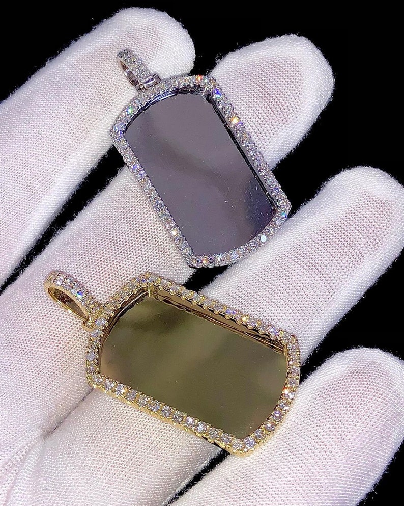 Solid 14K Yellow Gold RIP Memory Pendant Real VVS Lab Grown Diamond