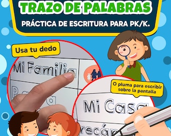 Spanish Writing Practice Workbook for Pre-K & Kinder (PDF)
