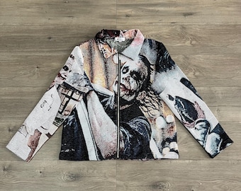 Sudadera con capucha del Joker de Halloween / Diseño personalizado de DC Comics / Estilo tapiz único / Sudadera con capucha cómoda y elegante para amantes de los cómics