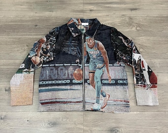 Shai Gilgeous-Alexander Tapestry Jacket for Thunder Fans – NBA Inspired Fan Apparel, Stylish Basketball Jacket Birthday Gift Christmas Gift