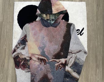 Michelangelo-tapijthoodie | Sixtijnse kapel renaissancekunst hoodie | Uniseks kunstkleding