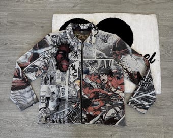 Attack on Titan Tapestry Jacket | Cozy Anime Hoodie | Eren & Levi Design | Custom Anime Hoodie | Unique Streetwear for Fans, Birthday Gift