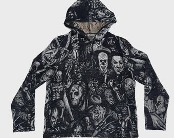 Halloween-tapestry-hoodie – kuslig skräcktröja, läskig kostym, gotisk streetwear, halloweenpresent till fans, julklapp