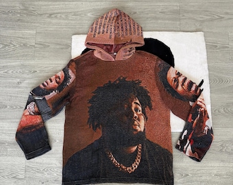 Rod Wave NOSTALGIA Tapestry-hoodie | Stedelijke stijl, uniseks trui, grafisch sweatshirt, uniek cadeau voor muziekliefhebbers, verjaardagscadeau