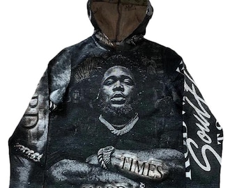 Rod Wave Tapestry-hoodie | Stedelijke stijl, uniseks trui, cool grafisch sweatshirt, uniek cadeau voor muziekliefhebbers, kerstcadeau