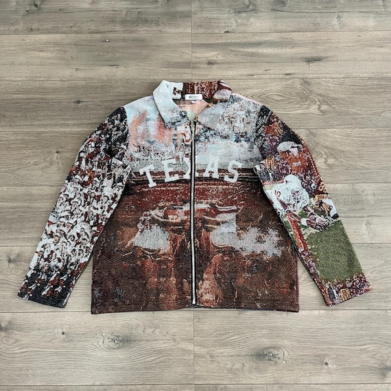 Texas Tapestry Jacket – Western Style Outerwear, Cowboy-Inspired Casual Wear, Unique Gift for Texas Lovers, Christmas Gift