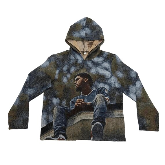 J. Cole Tapestry Hoodie Urban Style, Unisex Pullover Cool Graphic Sweatshirt, Unique Gift for Music Lovers Fans Birthday Gift Gift for Him