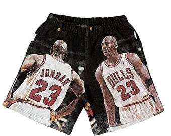 Michael Jordan Tapestry Shorts | NBA Basketball Apparel, Unique Gift for Fans, Comfortable & Stylish Sportswear, Birthday Gift
