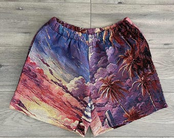 Unisex Tapestry Shorts, Beach Shorts, Summer Shorts, Summer Boho Streetwear, Art Print Baggy Elastic Waist, Summer Wear, Birthday Gift