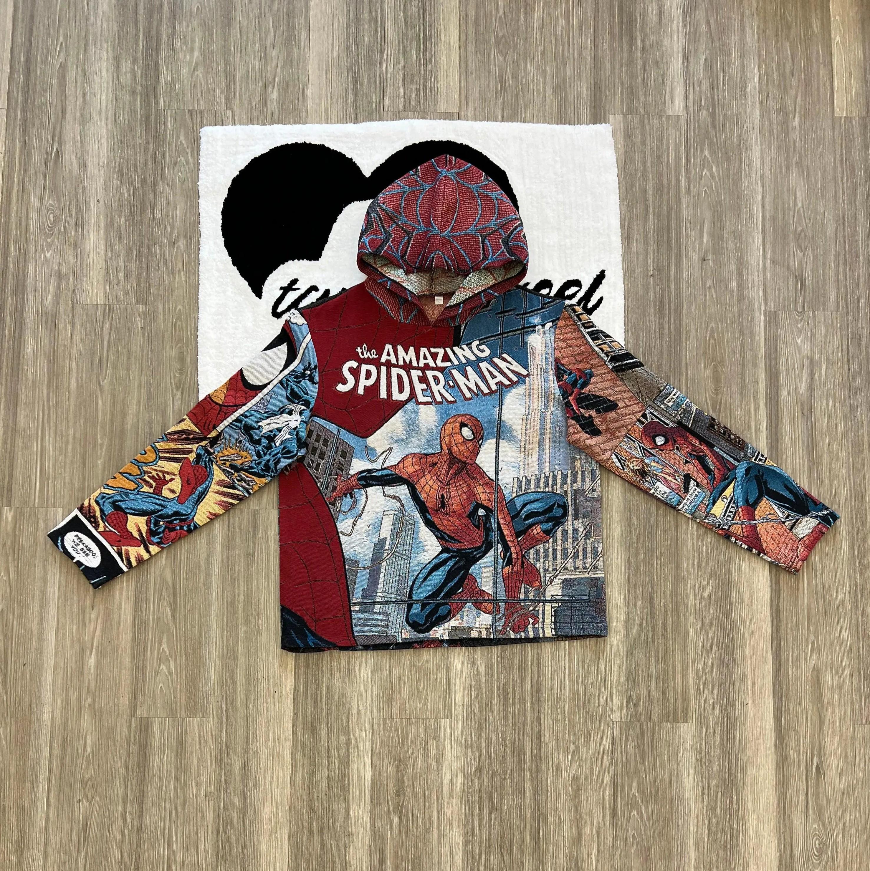 SPIDERMAN スパイダーマン／フルジップ 長袖フリース（ブラック）／刺繍 大きいサイズと大きい服のメンズ通販【ビッグエムワン】大きい