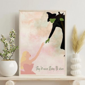 Elphaba & Glinda A4 Art Print | Wicked Wall Art | “They’ll never bring us down”  | Matte or Glossy Finish  | Musical Theatre Gift
